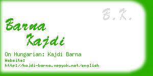 barna kajdi business card